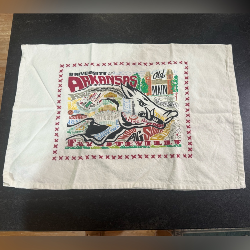 University of Arkansas Tea Towel by Catstudio